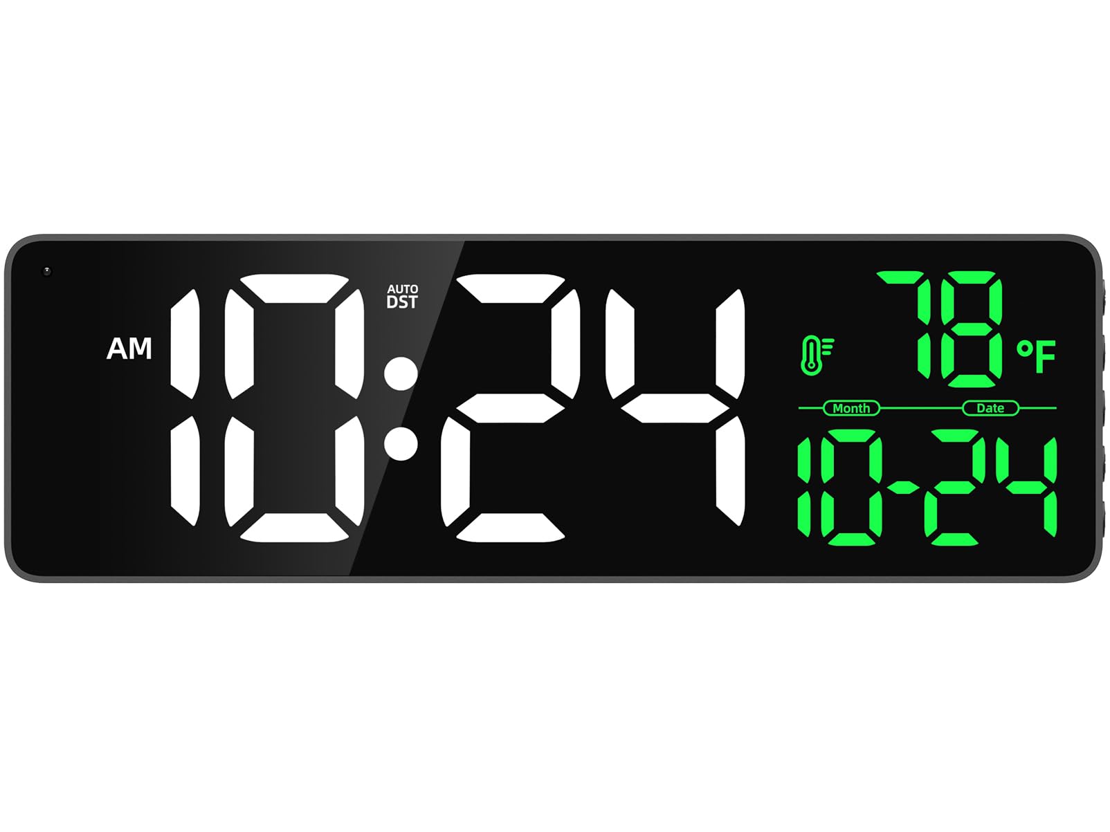 Large LED Digital Wall Clock — Easy-Read Big Digital Clock with Date, Temperature, Auto-Brightness & Auto-DST for Bedroo
