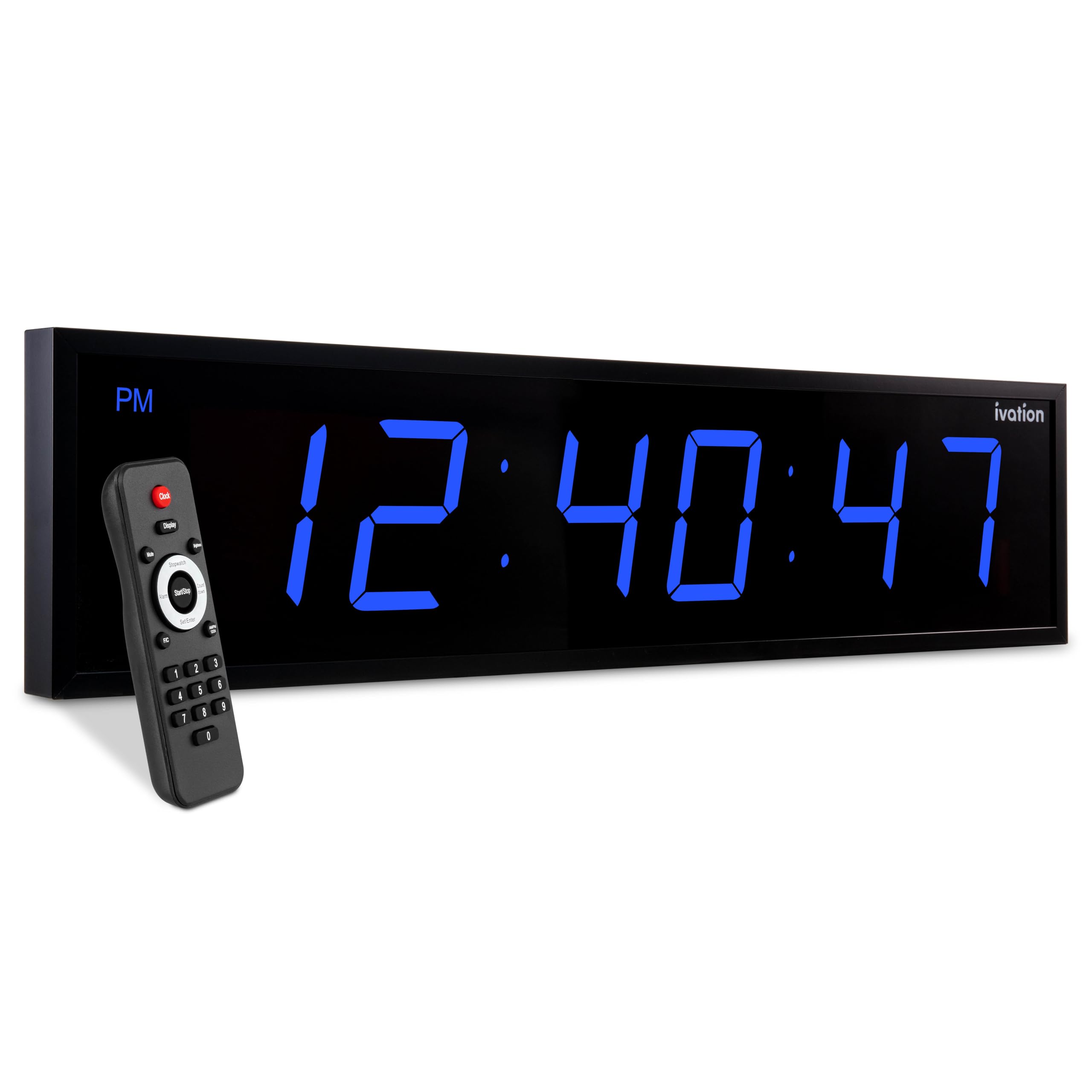 Ivation Oversized 36" Large Digital LED Clock — Multi-Function Display: Stopwatch, Timer, Alarms, Temp & Date, 6 Brightn