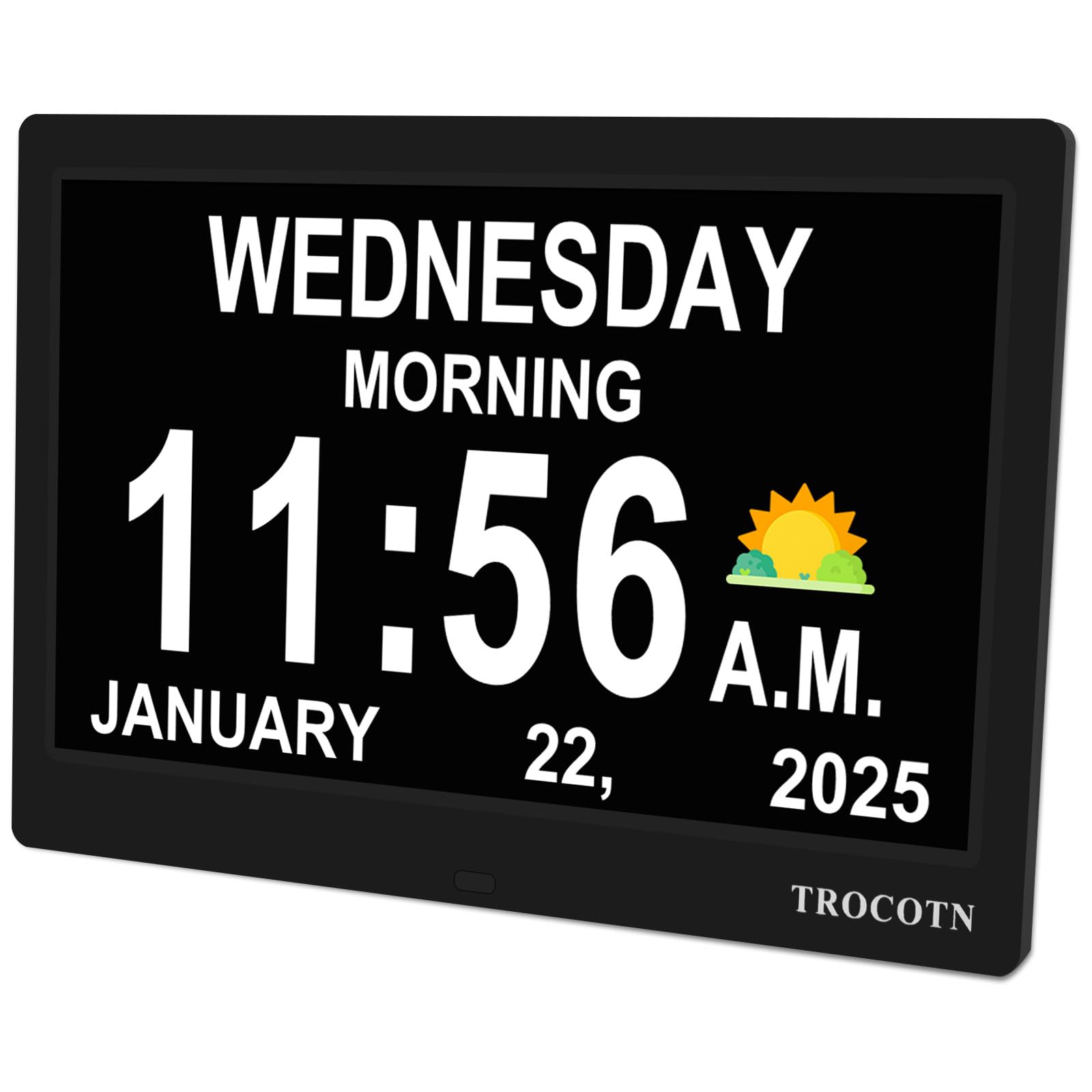 TROCOTN Dementia Calendar Clock – 10-Inch Large Display Day‑Date Clock for Seniors